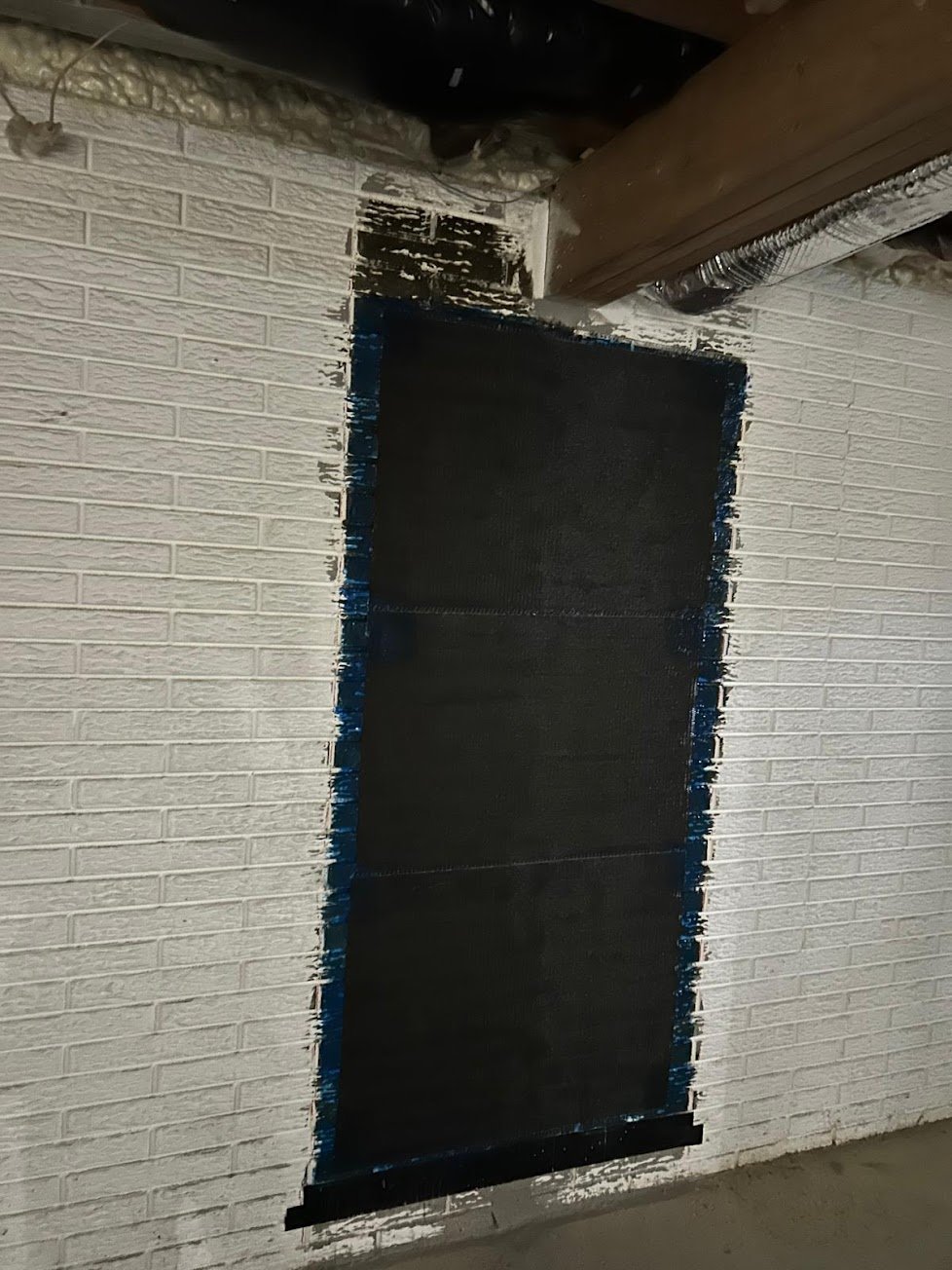 After: second leaking foundation wall crack repair at the same property in Hopewell Junction, NY