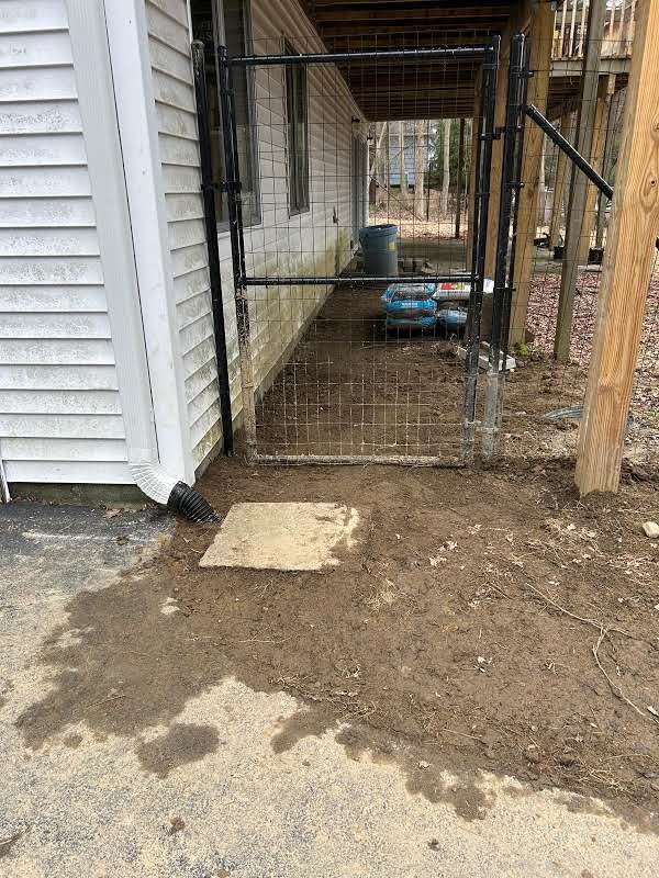Job-site photo 4: leaking foundation crack repair with exterior excavation, masonry rebuild and waterproofing membrane in Carmel, NY