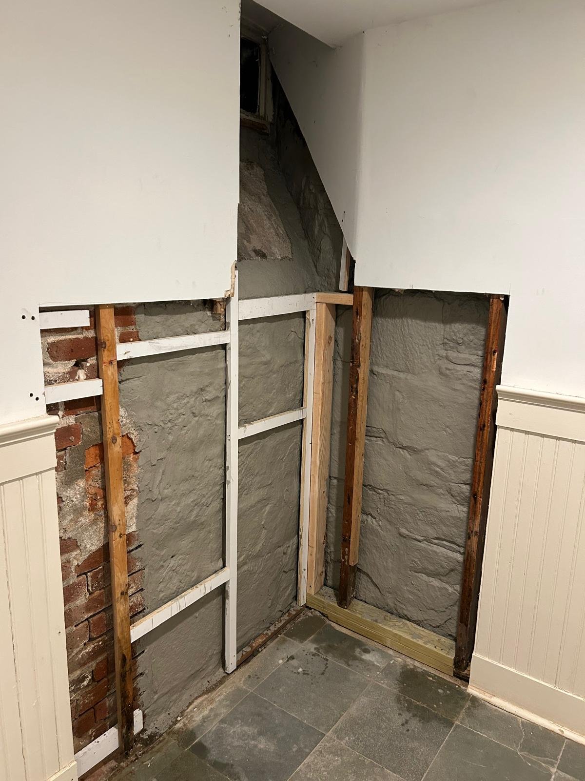 old masonry foundation repair with mortar joint rebuild and waterproofing in Norwalk, CT — after