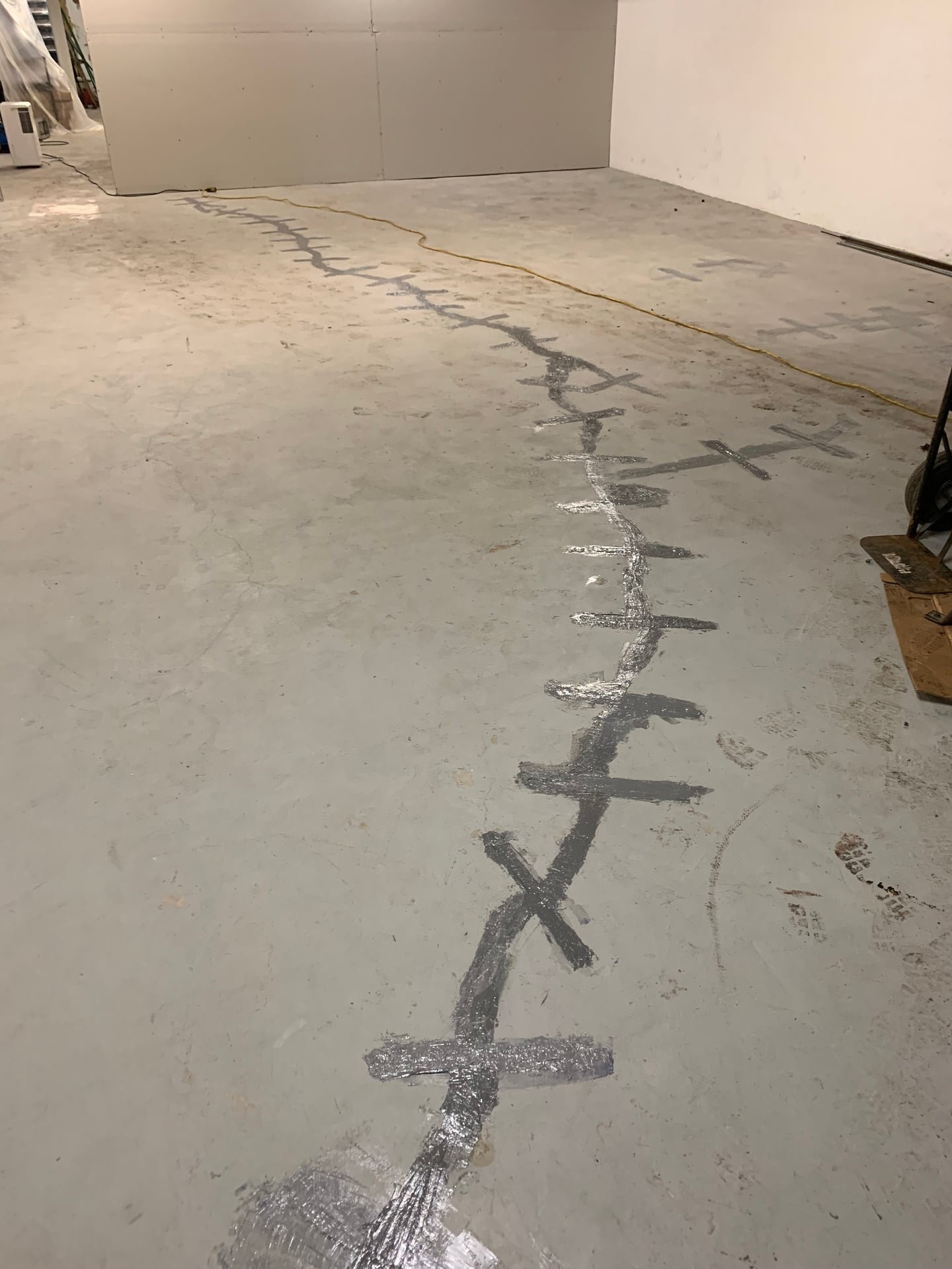 earthquake foundation crack stabilization with carbon fiber and Kevlar bars in 270-year-old historic building in Rye, NY — after