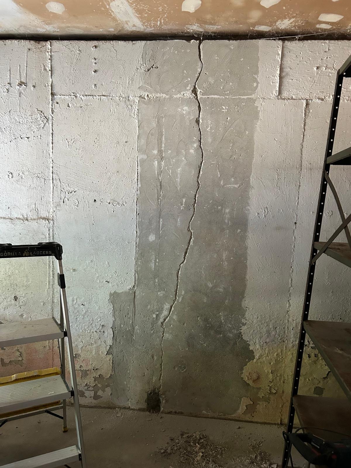 Job-site photo 1: foundation footer structural rebuild with reinforced rebar and wall reinforcement in Yorktown Heights, NY